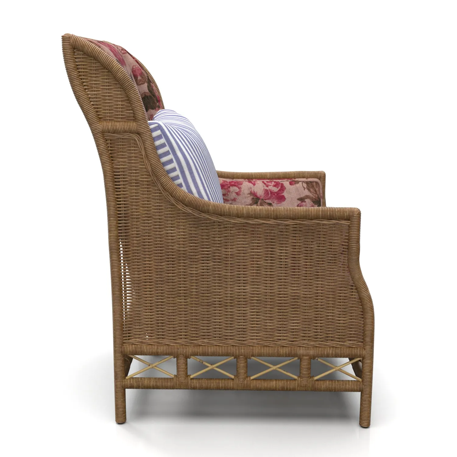 Gusto Canasta Wingback Blue Stripe PBR 3D Model_03